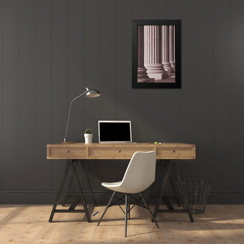 Pillars 2 Black Modern Wood Framed Art Print by Design Fabrikken