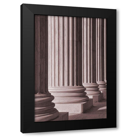 Pillars 2 Black Modern Wood Framed Art Print with Double Matting by Design Fabrikken