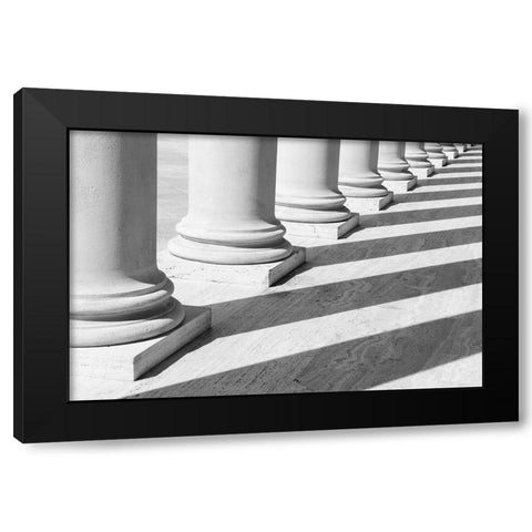 Pillars 1 Black Modern Wood Framed Art Print with Double Matting by Design Fabrikken
