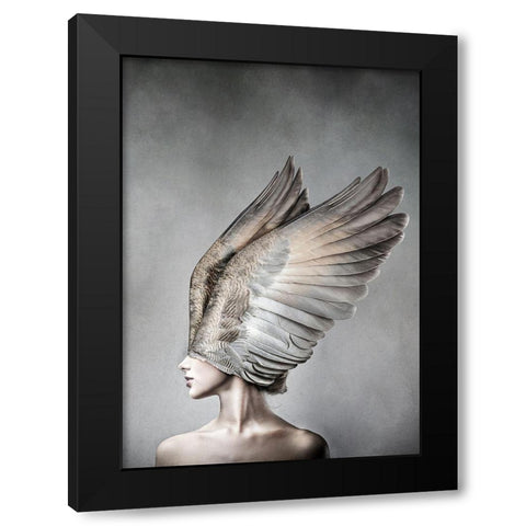 Thea Black Modern Wood Framed Art Print with Double Matting by Design Fabrikken