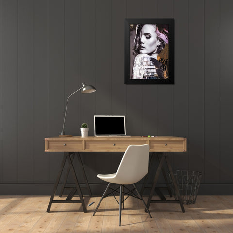 Fly Again Black Modern Wood Framed Art Print by Design Fabrikken