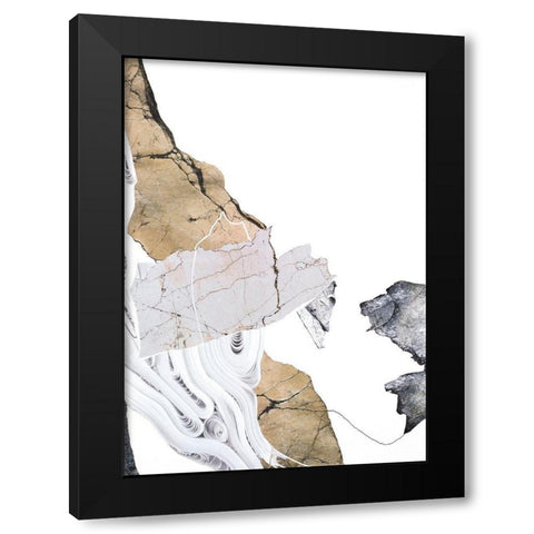 Paper Look 2 Black Modern Wood Framed Art Print with Double Matting by Design Fabrikken