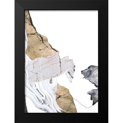 Paper Look 2 Black Modern Wood Framed Art Print by Design Fabrikken