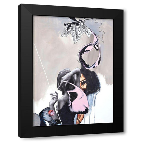 Pink Fluence 2 Black Modern Wood Framed Art Print with Double Matting by Design Fabrikken
