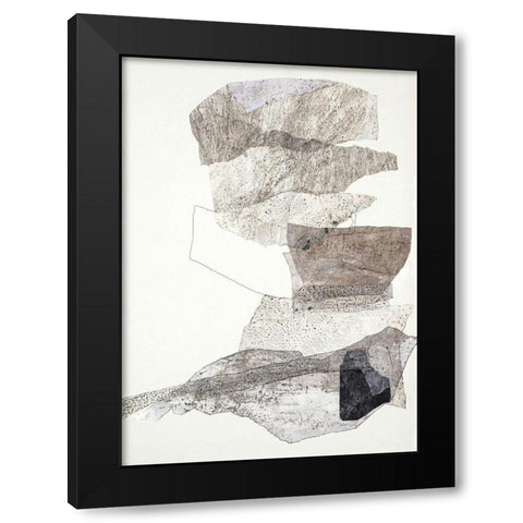 Organza 2 Black Modern Wood Framed Art Print with Double Matting by Design Fabrikken