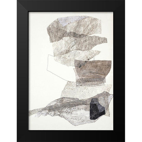 Organza 2 Black Modern Wood Framed Art Print by Design Fabrikken