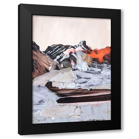 New Era 1 Black Modern Wood Framed Art Print by Design Fabrikken