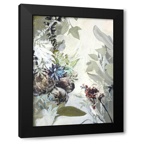 Green Garden Black Modern Wood Framed Art Print with Double Matting by Design Fabrikken