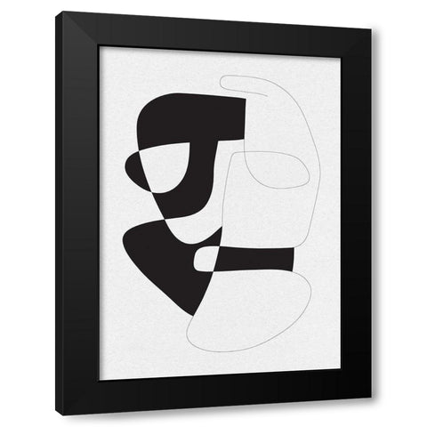 Graphical 3 Black Modern Wood Framed Art Print with Double Matting by Design Fabrikken