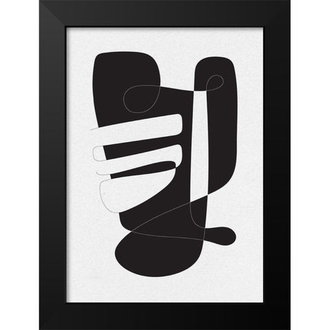 Graphical 4 Black Modern Wood Framed Art Print by Design Fabrikken