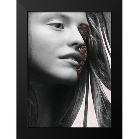 Phase Three Black Modern Wood Framed Art Print by Design Fabrikken