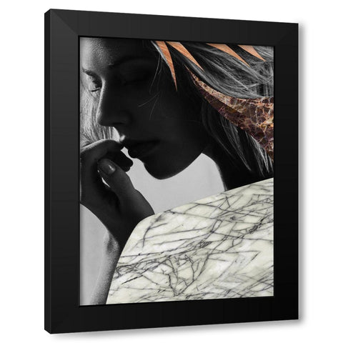Phase Two Black Modern Wood Framed Art Print by Design Fabrikken
