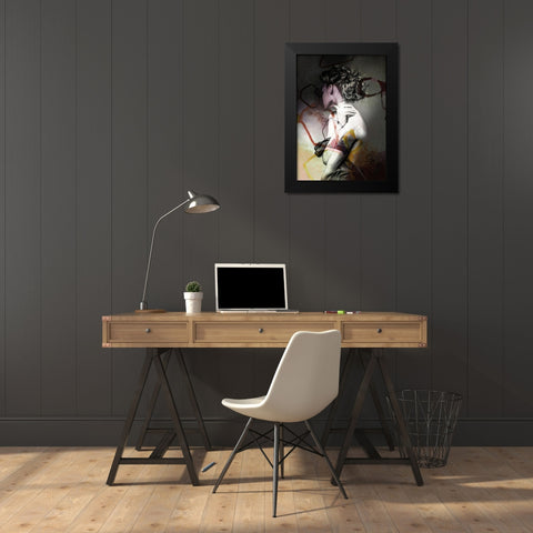 Studio 1 Colors Black Modern Wood Framed Art Print by Design Fabrikken