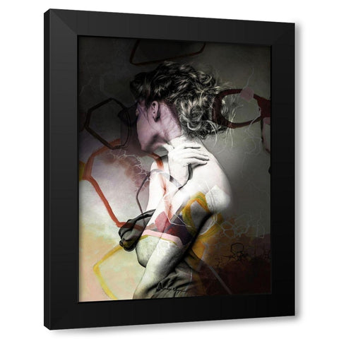 Studio 1 Colors Black Modern Wood Framed Art Print by Design Fabrikken