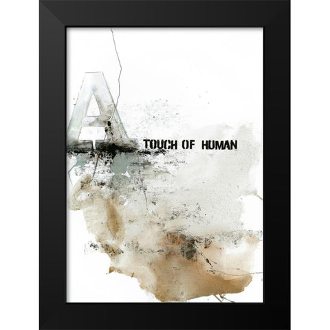 Touch of Human Black Modern Wood Framed Art Print by Design Fabrikken