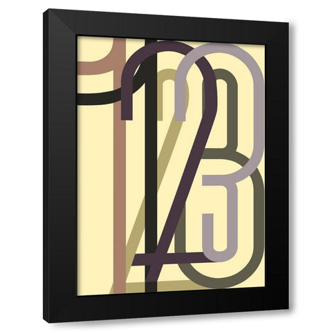 Numbers 1 Black Modern Wood Framed Art Print by Design Fabrikken