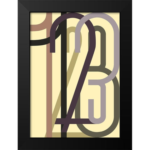Numbers 1 Black Modern Wood Framed Art Print by Design Fabrikken