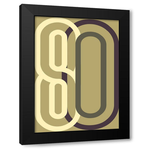 Numbers 2 Black Modern Wood Framed Art Print by Design Fabrikken