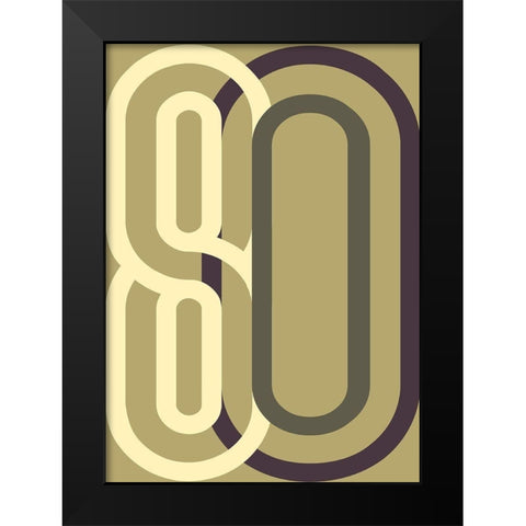 Numbers 2 Black Modern Wood Framed Art Print by Design Fabrikken