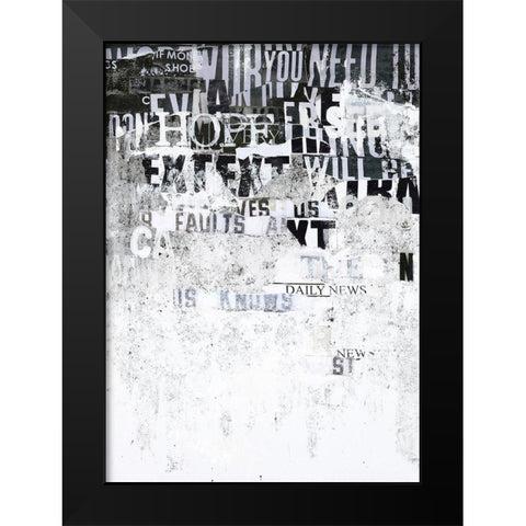 Hope Black Modern Wood Framed Art Print by Design Fabrikken