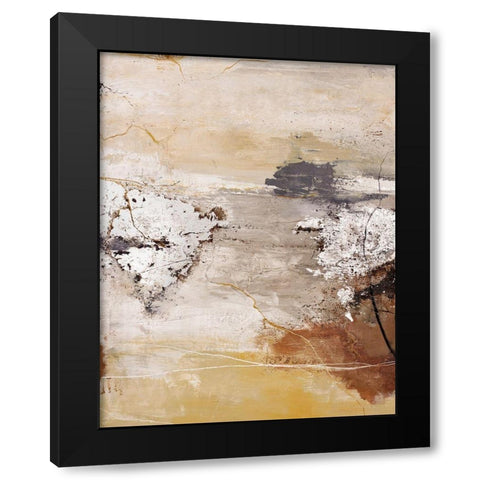 Silver Space Black Modern Wood Framed Art Print by Design Fabrikken