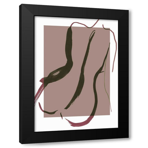 Sketch No. 1 Black Modern Wood Framed Art Print by Design Fabrikken