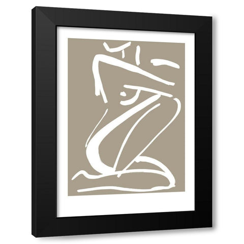 Sketch No. 2 Black Modern Wood Framed Art Print by Design Fabrikken