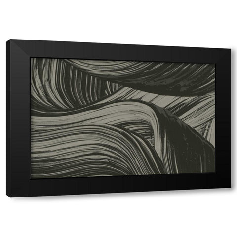 Brushed 1 Black Modern Wood Framed Art Print by Design Fabrikken