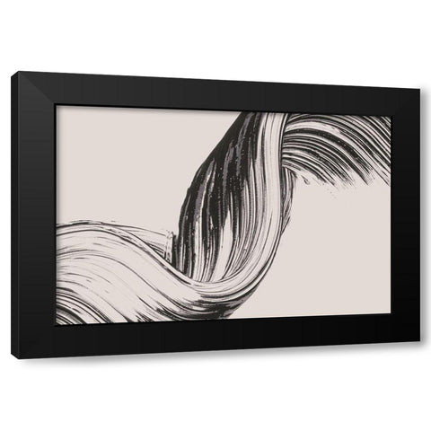 Brushed 2 Black Modern Wood Framed Art Print with Double Matting by Design Fabrikken