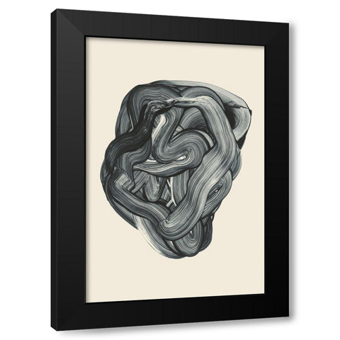 Brushed 3 Black Modern Wood Framed Art Print by Design Fabrikken