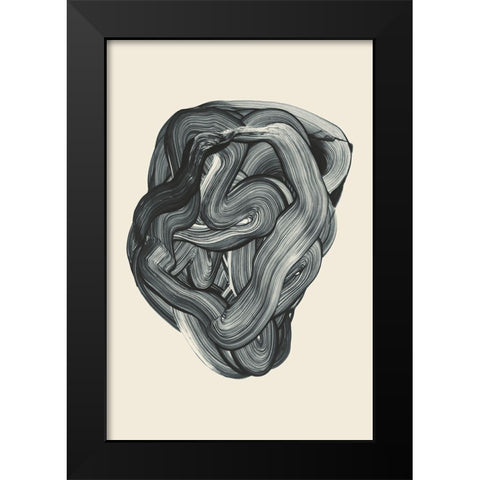 Brushed 3 Black Modern Wood Framed Art Print by Design Fabrikken