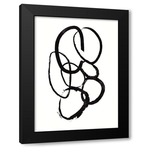 Linked 1 Black Modern Wood Framed Art Print with Double Matting by Design Fabrikken