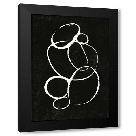 Linked 2 Black Modern Wood Framed Art Print by Design Fabrikken