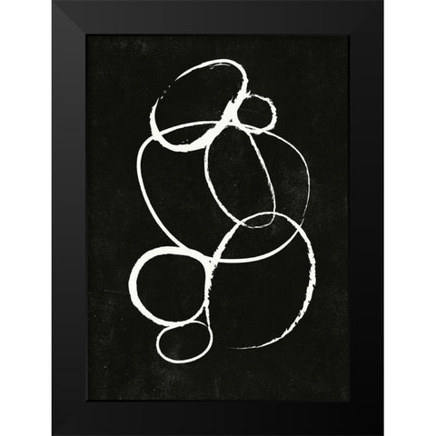 Linked 2 Black Modern Wood Framed Art Print by Design Fabrikken