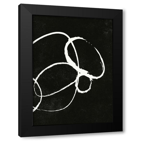 Linked 4 Black Modern Wood Framed Art Print by Design Fabrikken