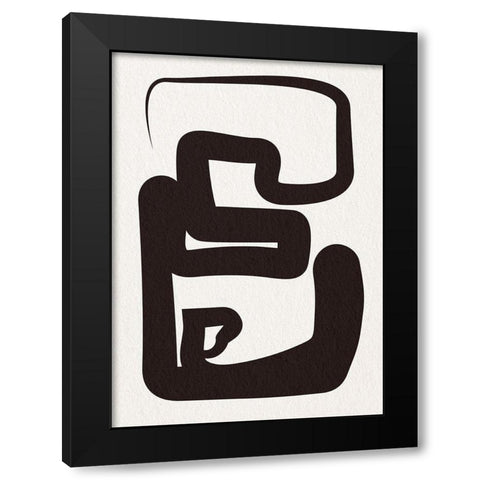 Oneliners-1 Black Modern Wood Framed Art Print with Double Matting by Design Fabrikken