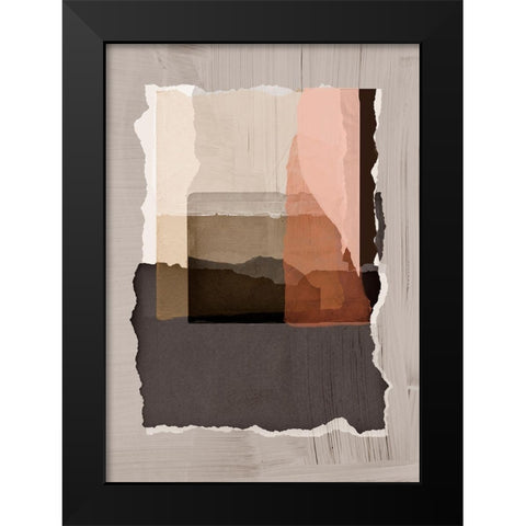 Torn 1 Black Modern Wood Framed Art Print by Design Fabrikken