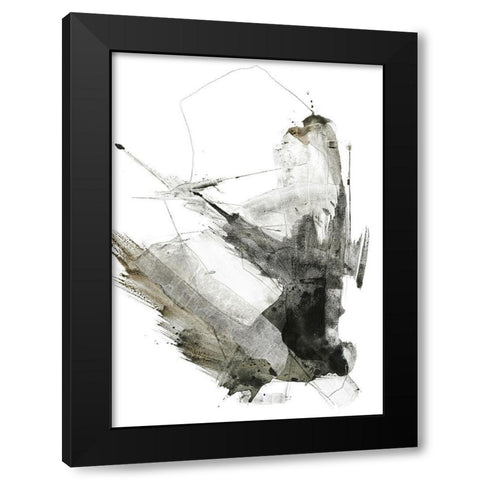 Graphical Shapes 1 Black Modern Wood Framed Art Print with Double Matting by Design Fabrikken