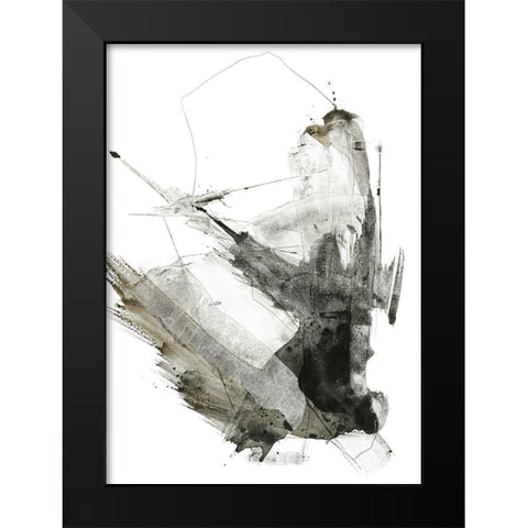 Graphical Shapes 1 Black Modern Wood Framed Art Print by Design Fabrikken