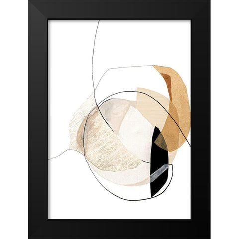 Graphical Shapes 4 Black Modern Wood Framed Art Print by Design Fabrikken