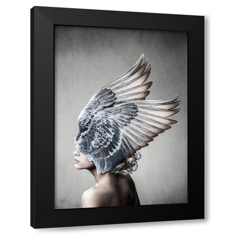 Selene Black Modern Wood Framed Art Print with Double Matting by Design Fabrikken