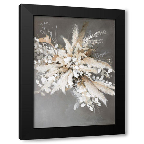 Light Leaves 1 Black Modern Wood Framed Art Print by Design Fabrikken