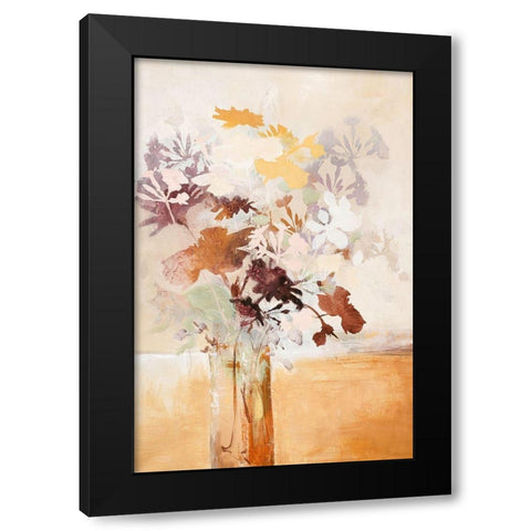 Pastel Flower 1 Black Modern Wood Framed Art Print by Design Fabrikken