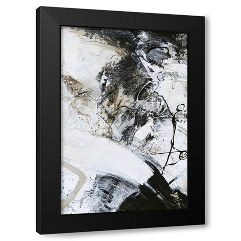 Black and White 1 Black Modern Wood Framed Art Print by Design Fabrikken