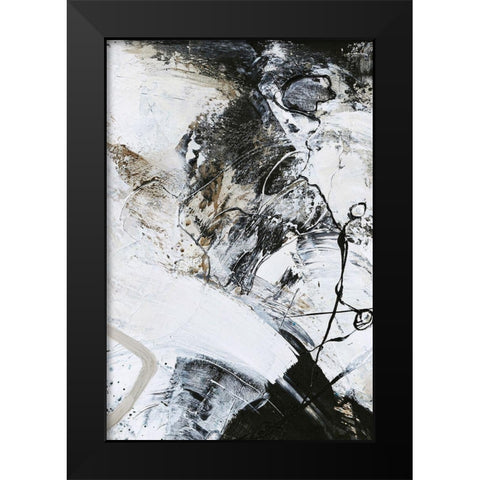 Black and White 1 Black Modern Wood Framed Art Print by Design Fabrikken