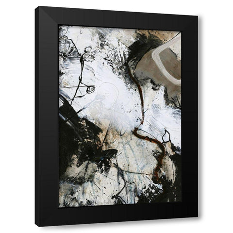 Black and White 3 Black Modern Wood Framed Art Print by Design Fabrikken