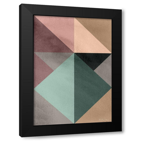 Triangle-1 Black Modern Wood Framed Art Print with Double Matting by Design Fabrikken