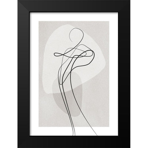 Shape of You 3 Black Modern Wood Framed Art Print by Design Fabrikken
