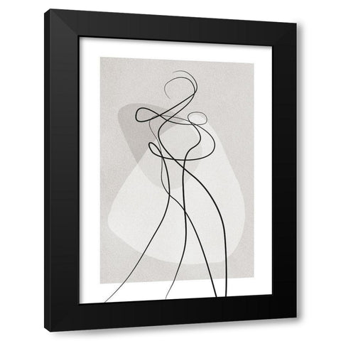 Shape of You 4 Black Modern Wood Framed Art Print by Design Fabrikken