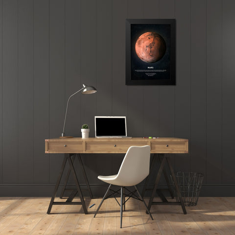 Mars Black Modern Wood Framed Art Print by Design Fabrikken